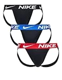 Nike Men`s Dri-FIT Essential Micro Jock Strap 3 Pack (B(KE1144-001)/R, X-Large)