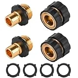 Sanpaint 3/4 Inch Garden Hose Fitting Quick Connector Male and Female Set,2 Set