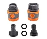 Shark Unlimited | Garden Hose Quick Connect Fittings, 3/4 inch Quick Release Hose Connector Set Male and Female, Adapters with 2 Pieces Rubber Gaskets