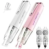 CRIOUFOX Refillable White Out Correction Tape, Retractable White Out Tape with 360° Rotatable Head, 4Pcs Flexible Tear-Resistant White-out, Cylindrical Cute White Out, White Out for Office