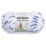 Bernat Baby Blanket Yarn, 3.5 oz, Gauge 6 Super Bulky, Little Denim Print