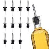 EHOMEA2Z Stainless Steel Liquor Bottle Pourers (12 Pack) Classic Bottle Pourers for Alcohol, Leak-Proof, Dishwasher-Safe Pour Spouts for Liquour Bottles (12, Stainless Steel)