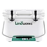 Landworks Rotomolded Ice Cooler 20QT (Upgraded) Up to 5 Day Ice Retention Commercial Grade Food Safe Dry Ice Compatible UV Protection 15mm Gasket Bottle Openers Low Profile Latches