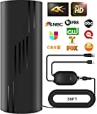40+ Miles Range TV Antenna, Digital TV Antenna for Smart TV and Old TVs, Amplified HD Antenna for TV Indoor Outdoor with Amplifier and Signal Booster- 12ft Coax Cable - Support 4K 1080p