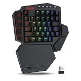Redragon K585 DITI Wireless One-Handed Mechanical Keyboard, 42 Keys 2.4Ghz RGB 40% Gaming Keypad with 7 Onboard Macro Keys, Detachable Wrist Support, Durable Battery (Blue Switch)
