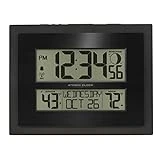 La Crosse Technology 513-75624-INT Digital Atomic Clock with Outdoor Temperature and Moon Phase,Black