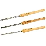 Hurricane Turning Tools, HSS, 3 Piece Bowl Gouge Set (1/4', 3/8' and 1/2' Flute), Standard Series Woodturning Tools