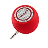 Portable Mini Speaker for iPhone/iPad/iPod/Tablet, 3W Cellphone Speaker with 3.5mm Aux Input, Clear Loud Sound in Compact Golf Size Body (Passion Red)