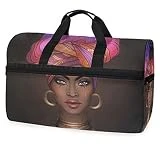 African American Woman Travel Duffel Bag Luggage Sports Gym Bag With Shoes Compartment Large Capacity Lightweight Duffle Bag For Men Women(7rh7g)