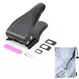 Cosmos Universal Sim Card Cutter, 3 in 1 Standard SIM/Micro SIM/Nano SIM Card Cutter with Adapters and Eject Pin for Smartphone, Cell Phone, Mobile Phone, with 1 Pc Marble Pattern Storage Bag
