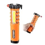 Multi-Function Emergency Car Flashlight, Essential Car Escape Tool, Life Saving Rescue Gear: Seatbelt Cutter Window Breaker Worklight Flashlight Flash Beacon