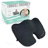 Cushy Tushy Premium Foldable Travel Seat Cushion - for Relief of Lower Back, Sciatic, Butt and Tailbone Pain - for Home & Office Use, Perfect for Travel or Driving - Coccyx Seat Cushion
