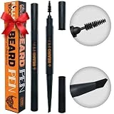 Beard Pen Filler for Men - Barber Styling Grooming Pencil with Brush - Waterproof Proof, Sweat Proof, Long Lasting Solution with Natural Finish - Cover Beard and Scalp Patches - Black 2 Pack