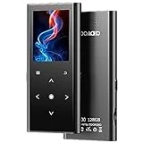 128GB MP3 Player, ZOOAOXO Music Player with Bluetooth 5.2, Built-in HD Speaker, FM Radio, Voice Recorder, Mini Design, Weigh 2.4 oz, HiFi Sound, Ideal for Sport, Earphones Included