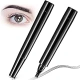 2 Pieces Microblading Eyebrow Pencil Beard Pencil Filler with a Micro-fork Tip Seamless Beard Filler Black Natural Finish Beard Pencil for Enhancing Beard, Moustache, Eyebrows Color and Shape