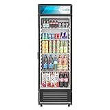 KoolMore Commercial One Glass Door Display Upright Beverage Refrigerator Cooler Merchandiser - 12 Cu. Ft [Black] (MDR-1GD-12C)