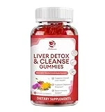 Liver Cleanse Detox & Repair Gummies- Herbal Liver Support Supplement with Milk Thistle Silymarin,Dandelion, Artichoke Extract & Elderberry -No Sugar, Liver Health Supplement - 60 Vegan Gummie