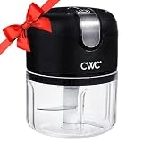 COOK WITH COLOR Wireless Food Chopper - Effortlessly Chop, Perfect for Garlic, Ginger, Herbs, Chili, Minced Meat, Onions, 8 Oz, Black