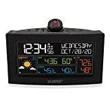 La Crosse Technology 631-99897-INT WiFi Projection Alarm Clock with Outdoor Temperature and Humidity, Onyx
