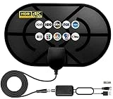 TV Antenna for Smart TV, 2023 Amplified HD Digital TV Antenna 250+ Miles TV Antenna Support 4K 1080p All TVs Local Channels, HDTV Antenna with Amplifier Signal Booster Indoor/Outdoor 16ft Coax Cable