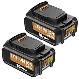 Moticett Upgraded Replacement for Dewalt 20v Max Battery Replacement for Dewalt 20v Battery 6.0 Ah Compatible with Dewalt Battery 20v DCB201 DCB203 DCB207 DCB205 DCB204 DCB206-2Packs