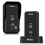 Wuloo Wireless Intercom Doorbells for Home Classroom, Intercomunicador Waterproof Electronic Doorbell Chime with 1/2 Mile Range 3 Volume Levels Rechargeable Battery (Black, 1&1)