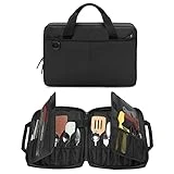 samdew Chef Knife Bag with 20+ Slots, Professional Chef Storage Case with Lockhole & Multiple Pockets, Knife Carrier Travel Knife Roll Bag for Kitchen Tools & Chef Utensils, Patent Design, Bag Only