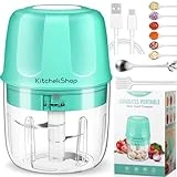 Rechargeable Portable and Cordless Mini Food Processor 250ML with Stainless Steel Blade, Electric Garlic Chopper Vegetable Chopper Blender for Nuts Chili Onion Minced Meat and Spices BPA-Free