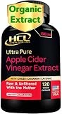 Organic Apple Cider Vinegar Capsules 1500 mg Extract with The Mother - Extra Strength Raw Apple Cider Pills w Ginger Cayenne Cinnamon - Natural Detox Potent Digestion Cleansing System ACV Supplement