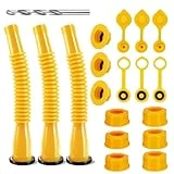 Gas Can Spout Replacement, Anti-Spill Gas Can Nozzle Replacement, 3-Kit Gas Can Spouts No Leaky, Upgraded Replacement Gas Can Spout with Flexible Nozzle, Gas Can Vent, Fit for Most 1/2/5/10 Gal Can