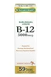 Nature's Bounty Vitamin B12 5000 Mcg Sublingual Liquid, Cardiovascular Health & Cellular Energy Support, 2 Fl Oz (1 Count)