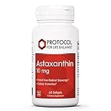 Protocol Astaxanthin 10mg - Free Radical Quencher, Heart & Eye Health, Immune Support - 60 Softgels