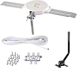 LAVA HD8008 Omnidirectional 360 Degree HD TV 4K Omnipro TV Antenna OmniPro HD-8008 + Installation Kit & FiveStar TV Antenna Jpole