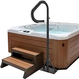VEVOR Hot Tub Handrail, 360 Rotatable Spa Side Handrail with 48'-63' Adjustable Height, Rust-proof Aluminum Spa Step Hot Tub Hand Rail with Slide-Under Mount Base for Indoor & Outdoor, 600LBS Capacity