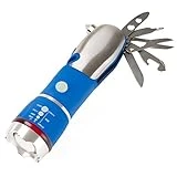 Stalwart 75-WL2005 Multi Tool LED Flashlight, All In One Tool Light For Emergency, Camping and Cars By (Blue) (With Glass Breaker and Seatbelt Cutter)