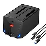 FIDECO USB 3.2 Gen 1 to Hard Drive Docking Station, Hard Drive Dock for 2.5 or 3.5 inch SATA I/II/III HDD SSD with Hard Drive Duplicator/Offline Clone Function and 2 USB Cables, Support UASP
