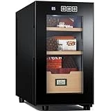 NEEDONE Electronic 23L Cooler Humidor,150 Counts Capacity, with Spanish Cedar Wood Shelves Upgraded Version with Digital Hygrometer Displays, Gift for Men
