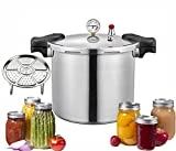 25 quart pressure canner cooker,Built-in luxury digital pressure gauge,Aluminum Explosion proof pressure cookers canners for canning,With1steaming tray Induction Compatible,Delivery from US warehouse