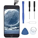 for iPhone 6 4.7 Inch with Home Button Front Camera Facing Proximity Sensor Earpiece Speaker LCD Digitizer Display Touch Screen Replacement Full Complete Frame Assembly in Black