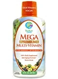 Mega Premium Liquid Multivitamin | Natural Immune Support Vitamin w/ 1333% Vitamin C, 200% D3, Zinc + 20 Vitamins, 70 Minerals, & 21 Amino Acids | Sugar Free | Orange Flavor | 98% Absorption | 32 Serv