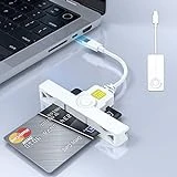 Type C CAC Reader, DOD Military USB C Common Access CAC Card Reader, USB C Smart Card Reader PIV CAC Reader Credit Card Reader Compatible with Windows, Mac OS(Mini Fold and Portable Type C)