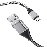 TPLTECH Cable for Charging PS4 Micro USB,［2-Pack 10FT］Braided PS4 Controller Charger Cord Android Data Sync Cable Compatible with Playstation 4 Controller, Xbox One S/X Controller and More, Silver