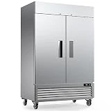 COTLIN 54' Commercial Refrigerators 2 Door Stainless Steel Reach in Refrigerator, 49 Cu.Ft Air Cooler Bottom Mount Fridge with 8 Shelves for Restaurant Kitchen Cafe Garage, ETL NSF Approved