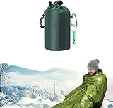 Amorfire Emergency Sleeping Bag Camping Sleeping Bags Bivvy Sack with Whistles Ultralight, Waterproof, Portable Emergency Supplies for Outdoor Camping Hiking Running First Aid Kits (Drak-Green)