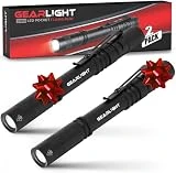 GearLight S100 LED Pocket Pen Light- 2 Small, Compact Flashlights with Clip for Tight Spaces, Police Inspection, Nurses & Medical Use