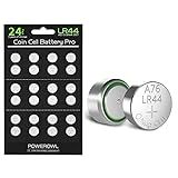 POWEROWL 24 x LR44 Batteries, High Capacity AG13 357 303 SR44 L1154F A76 Premium Alkaline Battery 1.5V Button Coin Cell Batteries