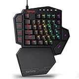 Redragon K585 DITI One-Handed RGB Mechanical Gaming Keyboard, 42 Keys Type-C Professional Gaming Keypad w/Upgraded Hot-Swappable Socket, 7 Onboard Macro Keys & Detachable Wrist Rest