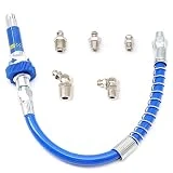 Dusledel High Pressure Grease Coupler, 10th Generation Heavy-Duty Grease Gun Coupler Fittings Extensions, Lock Clamp Type Grease Adapter Nozzles Fits All Grease Guns Hose Fast to Lock and Release