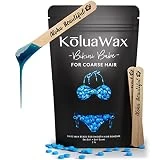 KoluaWax Hard Wax Beads for Hair Removal – Coarse Body Hair Formula – Brazilian, Underarms, Back Chest, Bikini Area Waxing – Large 1lb Refill Pearl Beans for Wax Warmers - Babe Cera Para Depilar