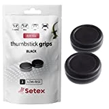 Setex Gecko Grip, Thumbstick Grip Cover, for Playstation PS5, PS4, Xbox One, Switch Pro, Steam Deck, Anti-Slip Microstructured Grips, (1 Pair) Black, Grips Covers Only